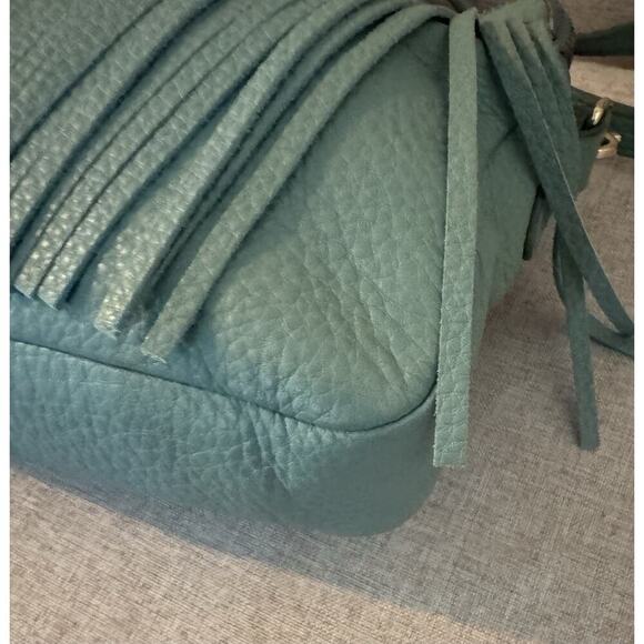 Fossil Sydney Fringe Blue Leather Small Crossbody Bag - Picture 8 of 14